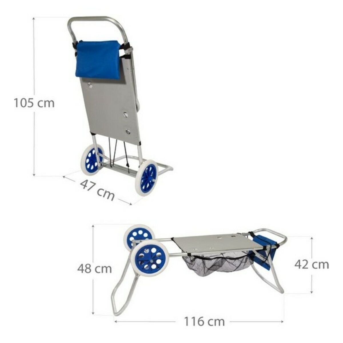 Multi-purpose beach cart Aluminium