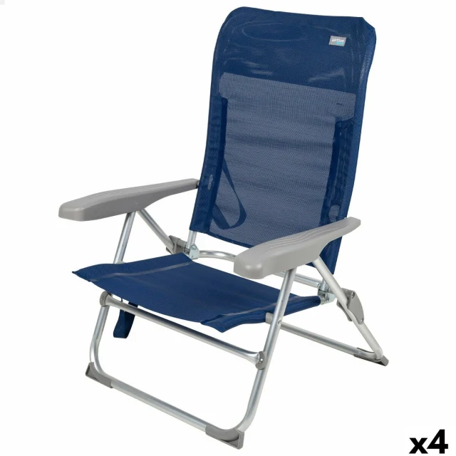 Beach Chair Navy Blue 47 x 89 x 56 cm (4 Units)