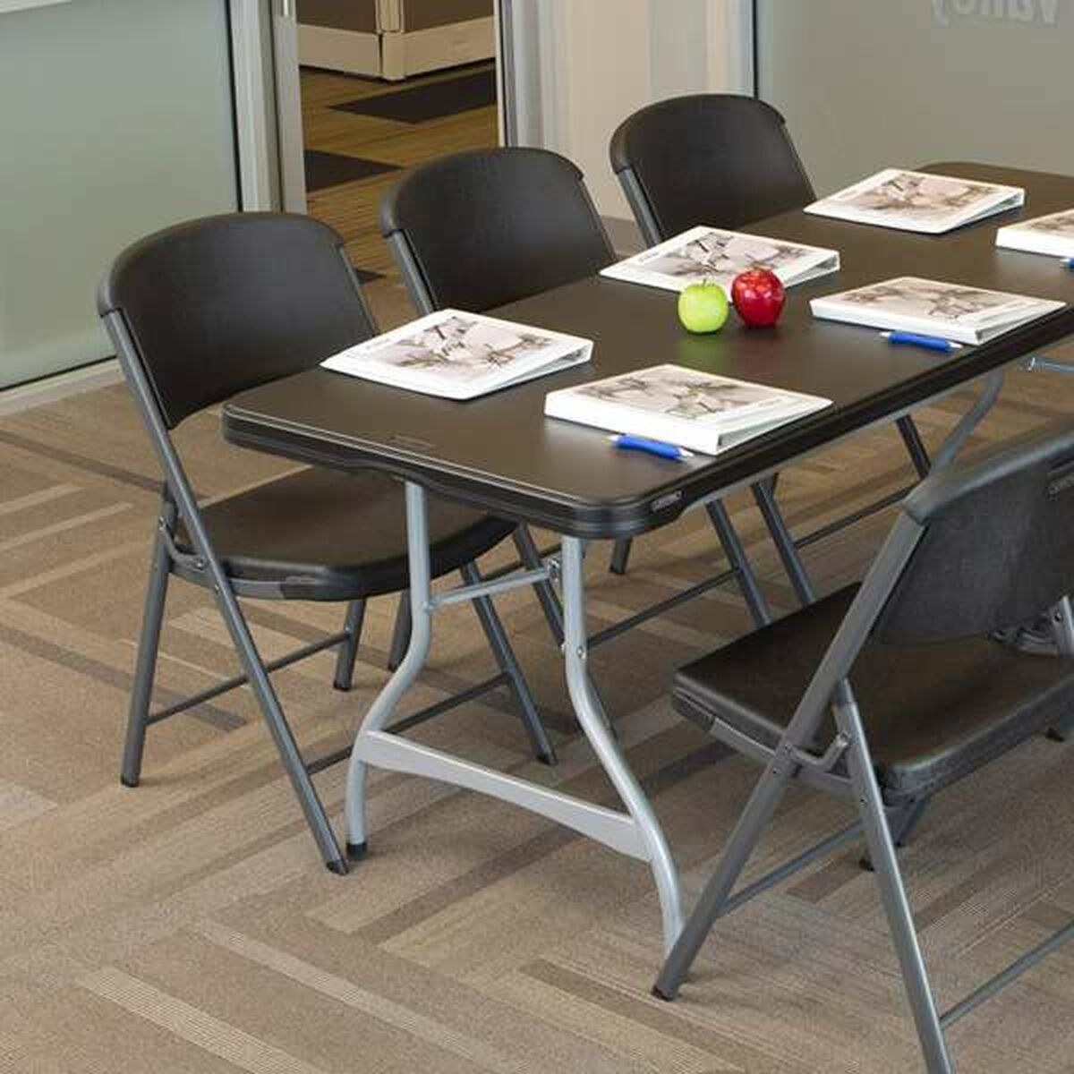 Folding Table 182 x 73,5 x 76 cm 6 persons Rectangular Steel Plastic