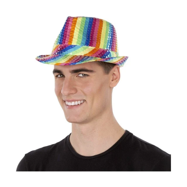 Hat Rainbow Multicolour Sequins S