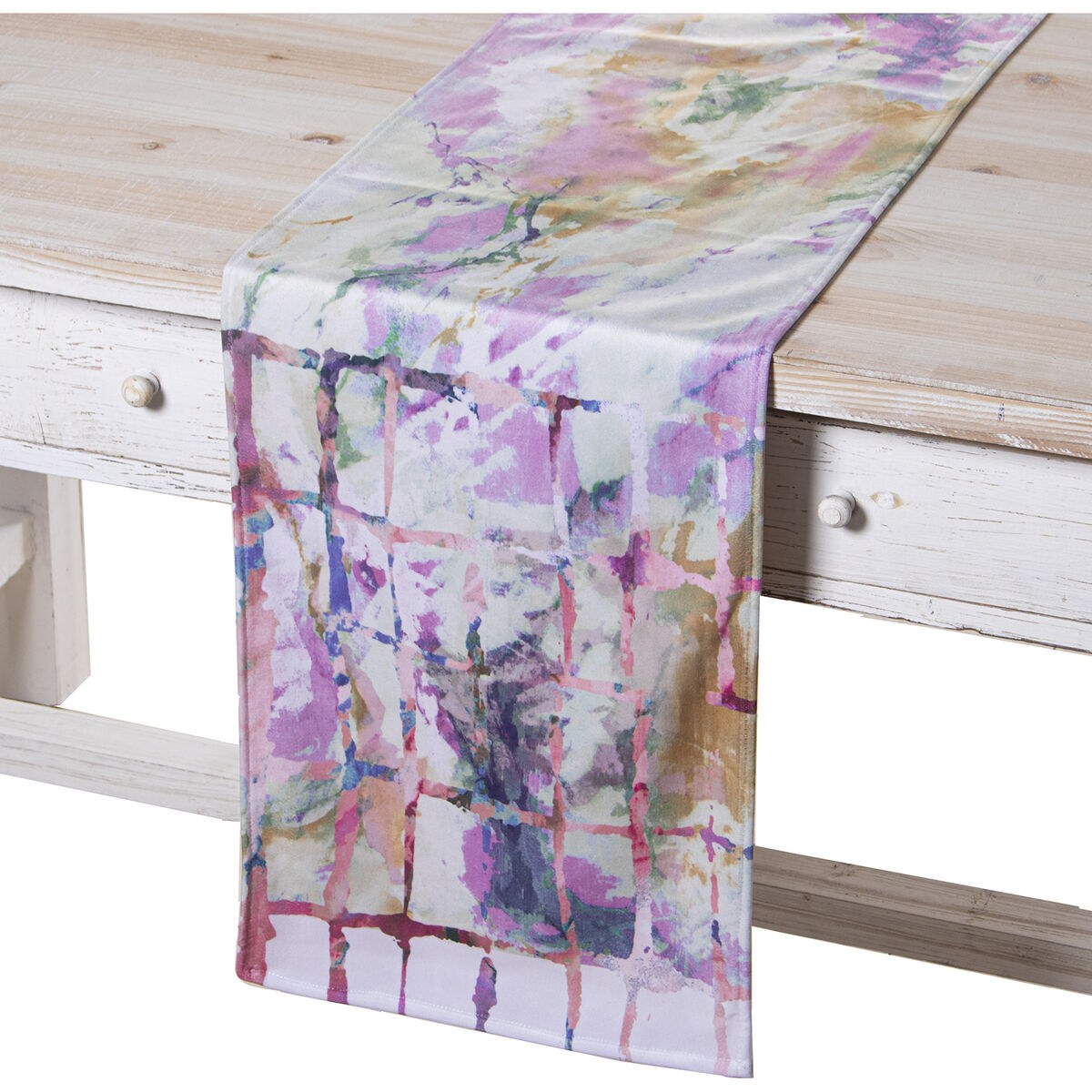 Table Runner Multicolour Textile Velvet