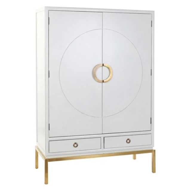 Cupboard White Golden Metal Poplar 120 x 50 x 175 cm