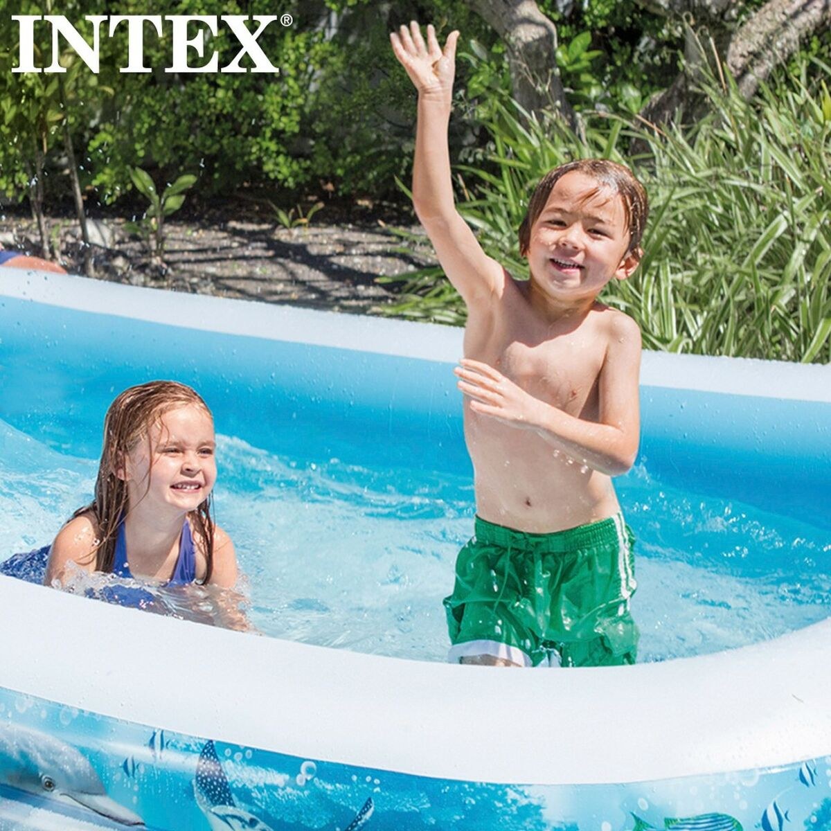 Inflatable Paddling Pool for Children Tropical 1020 L 305 x 56 x 183 cm (2 Units)