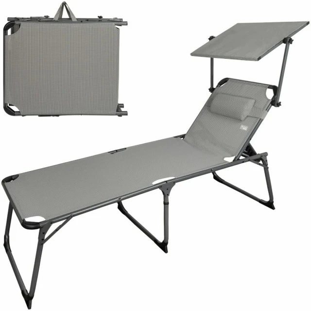 Hammock Grey Aluminium textilene Textilene 193 x 67 x 48 cm