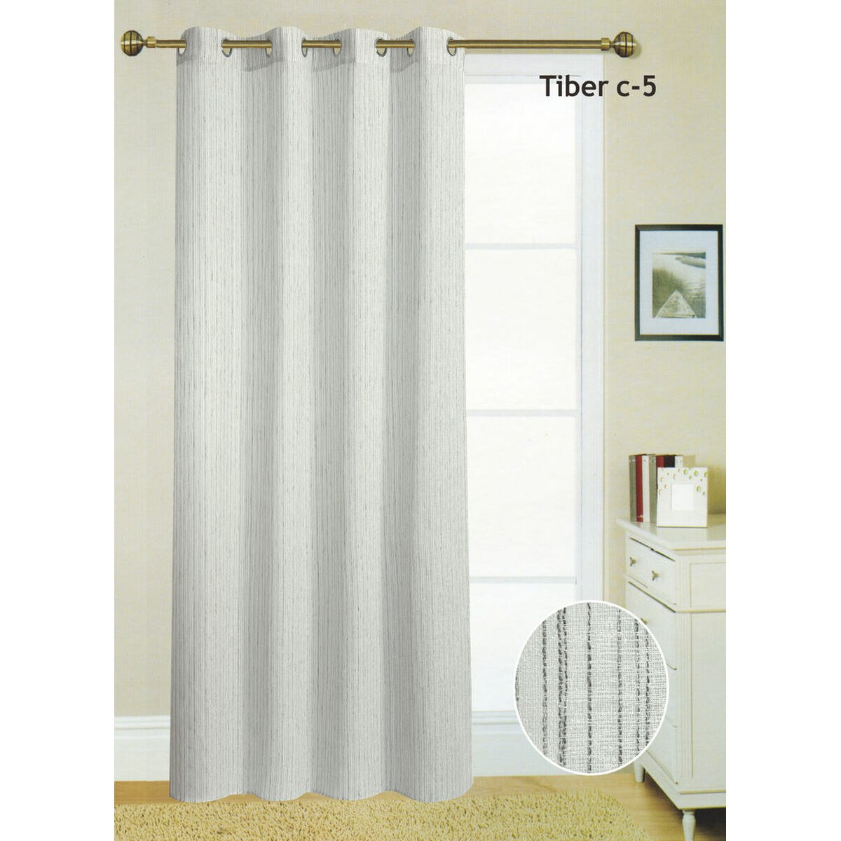 Curtain TIBER Grey 140 x 260 cm