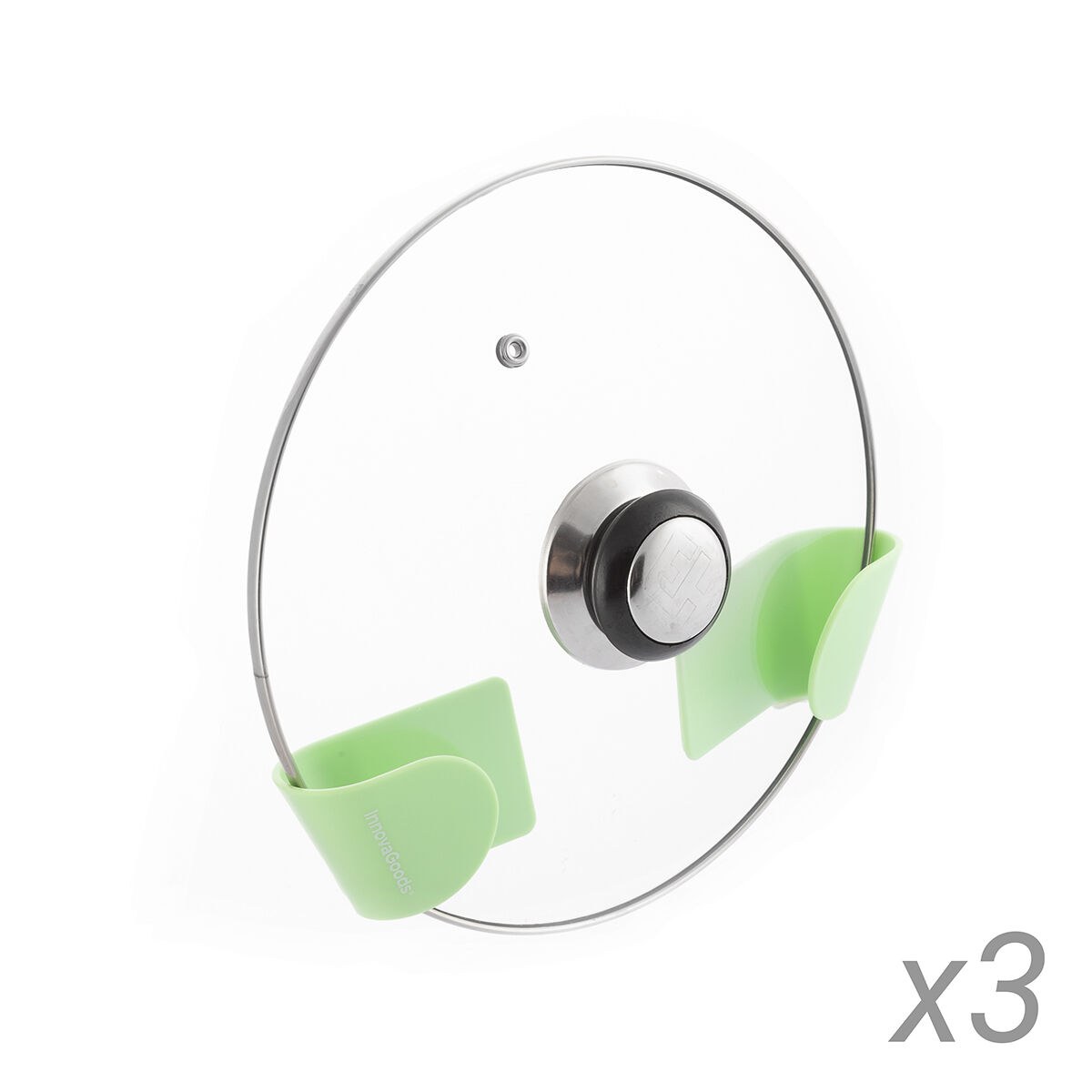 Set of 3 Adhesive Holders for Saucepan Lids Smarack