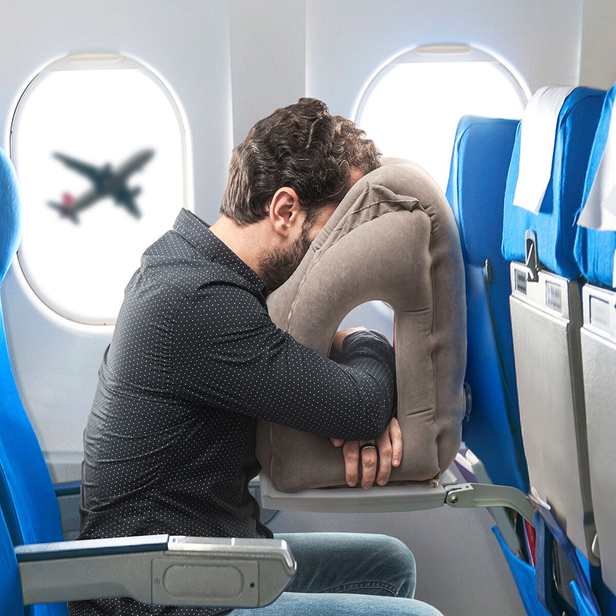 Frontal Inflatable Travel Pillow Snoozy
