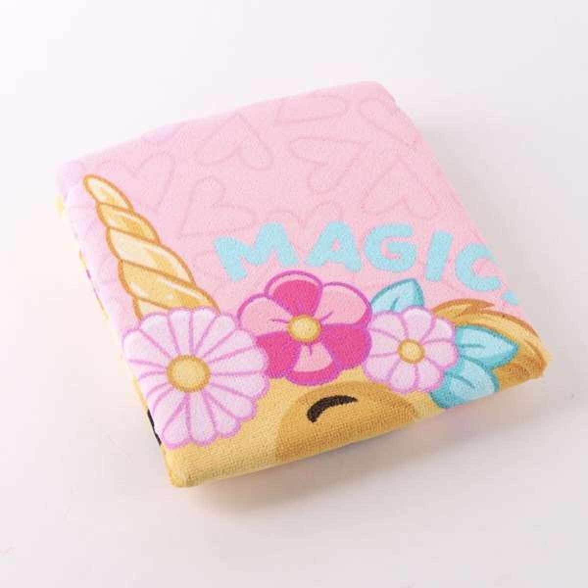 Poncho-Towel with Hood Pink 55 x 77 cm