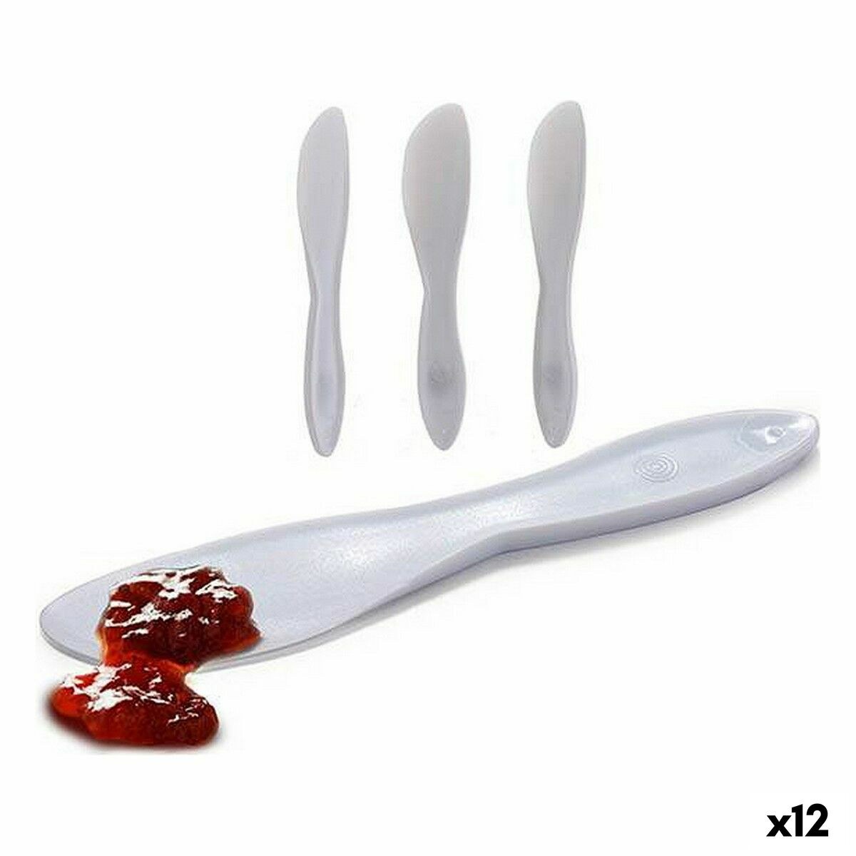 Knife Set White Plastic 18 x 10 x 1 cm 18 x 3,5 x 1 cm 3 Pieces (12 Units)