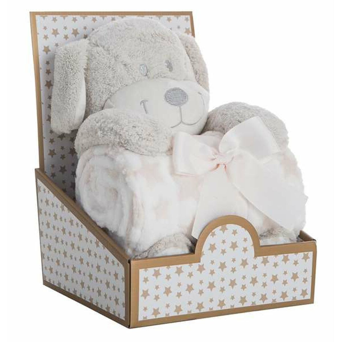 Gift Set for Babies Coralina Polyester Fluffy toy Blanket Dog 100 x 75 cm