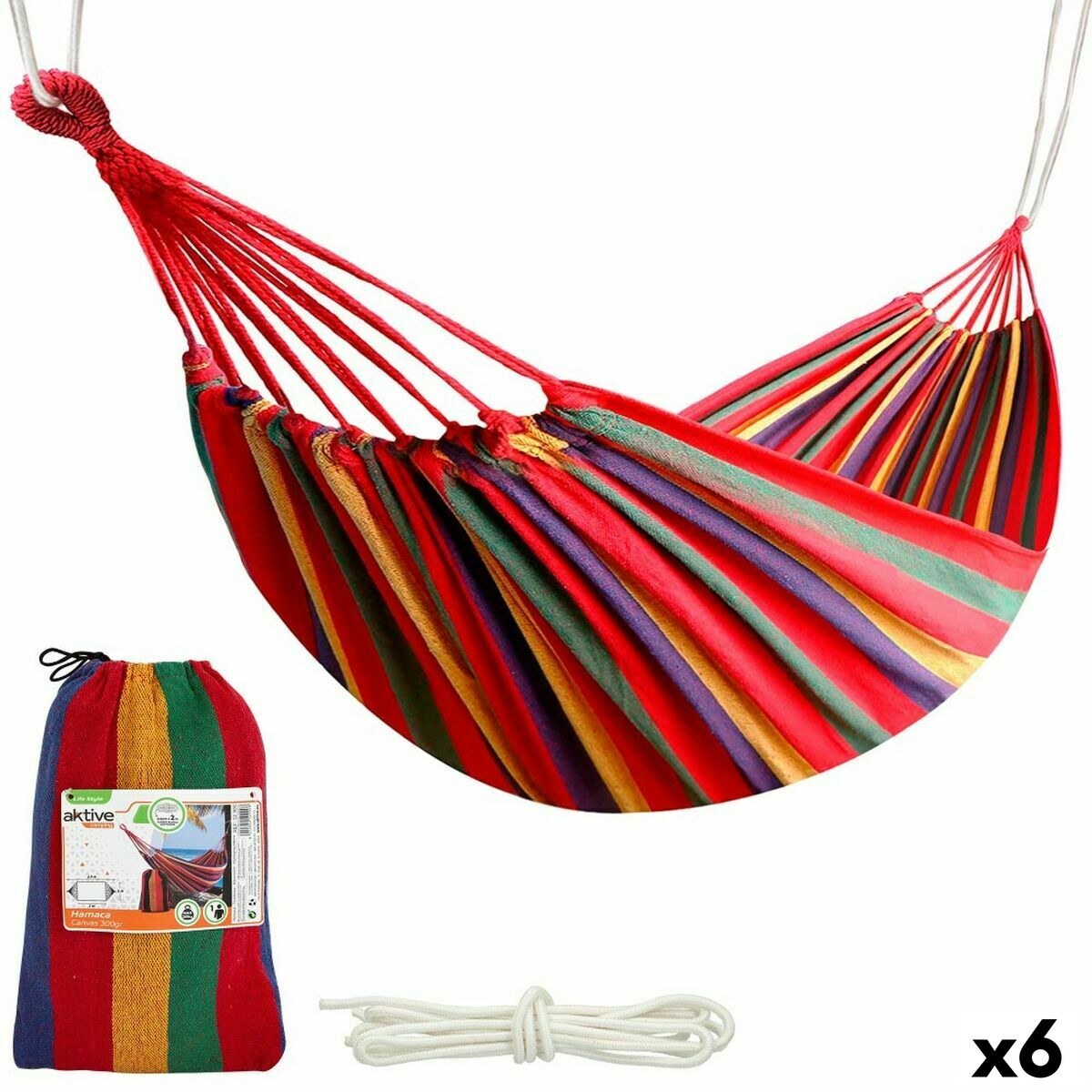 Hammock Orange 200 x 0,4 x 100 cm (6 Units)