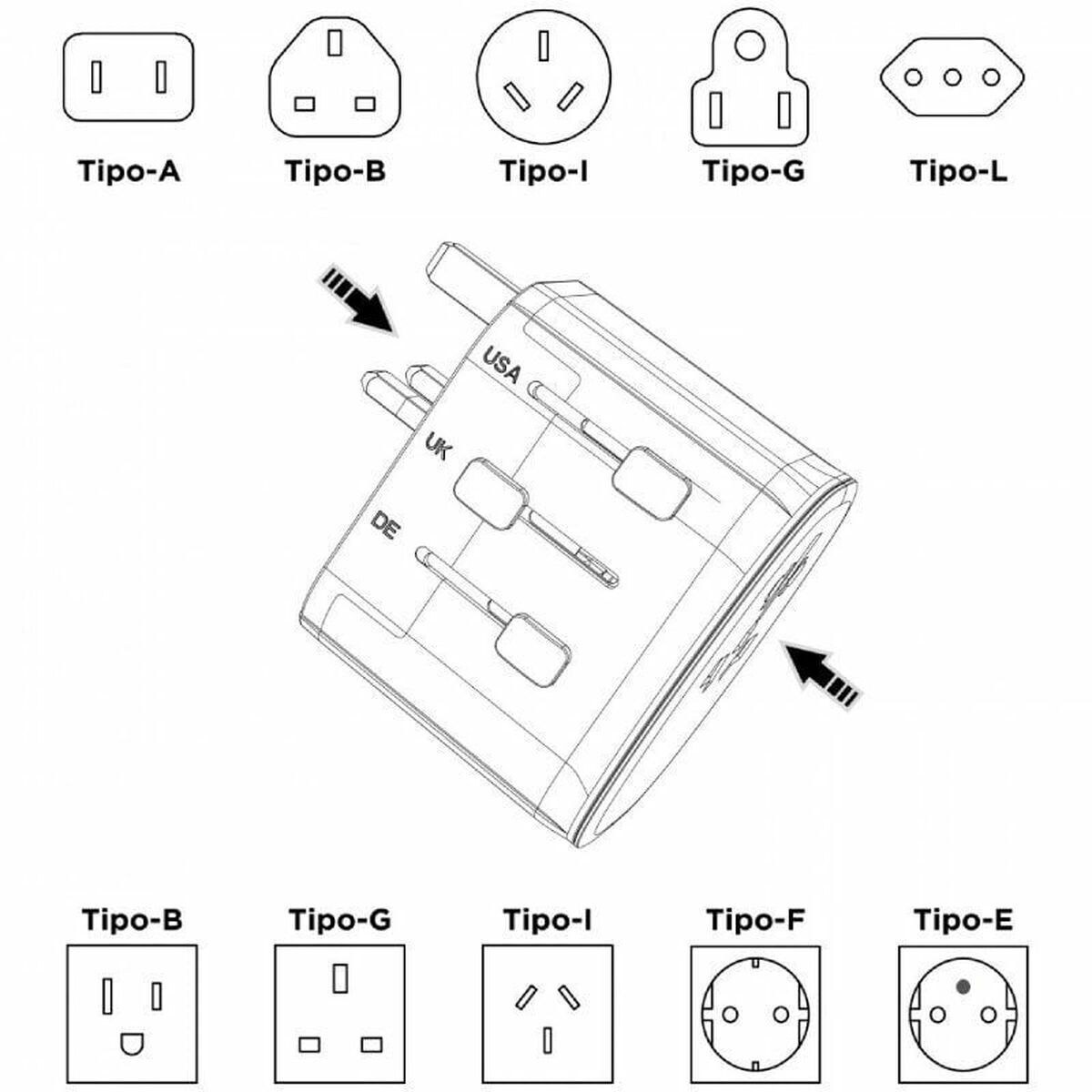 Universal Travel Power Adapter MCADP0006 White 150 W 15 w