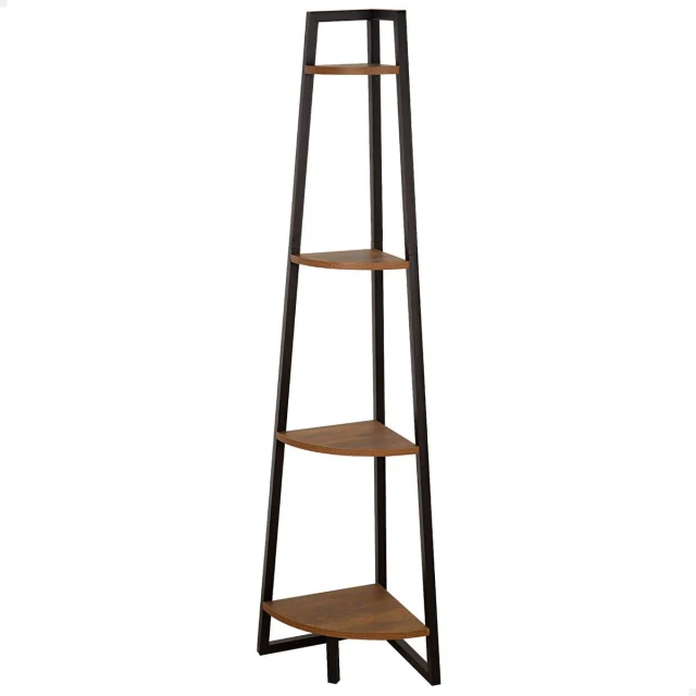 Shelves Black Iron MDF Wood 4 Shelves 30 x 135 x 30 cm