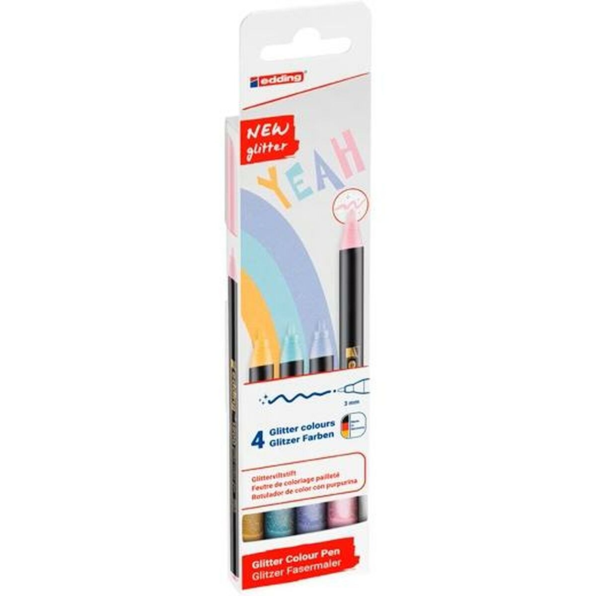 Set of Felt Tip Pens 1200 Multicolour Cake Glitter 4 Pieces