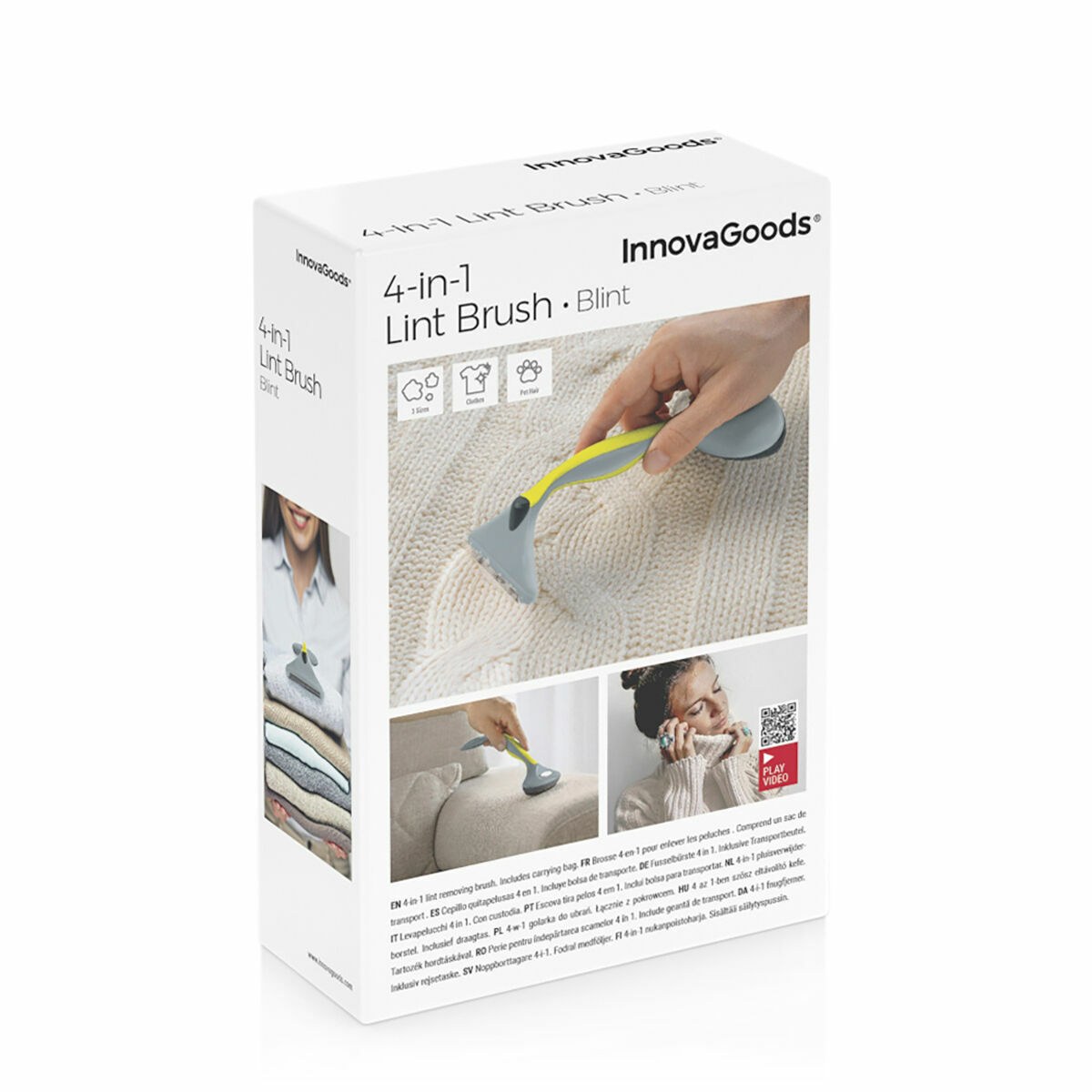 4-in-1 Lint Remover Brush with Accessories Blint Grey (Refurbished B)