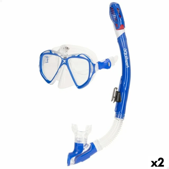 Snorkel Goggles and Tube Blue Adults (2 Units)