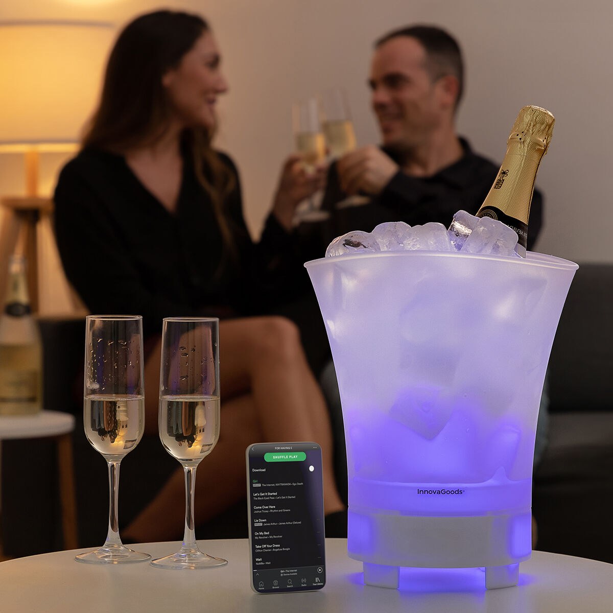 LED bucket with rechargeable speaker Sonice