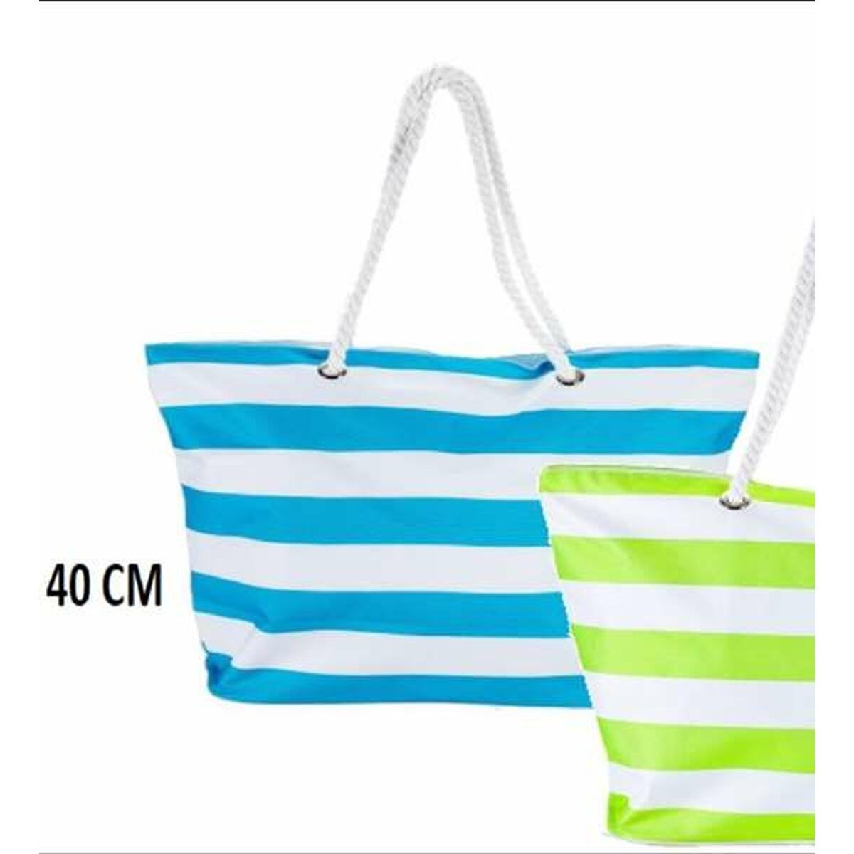 Beach Bag Blue White Oxford 59 x 19 x 40 cm