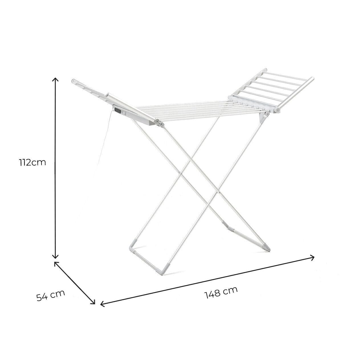 Foldable Electric Clothes Dryer with Wings, Touch Screen, Timer, and Temperature Control 230 W 20 Bars (Refurbished