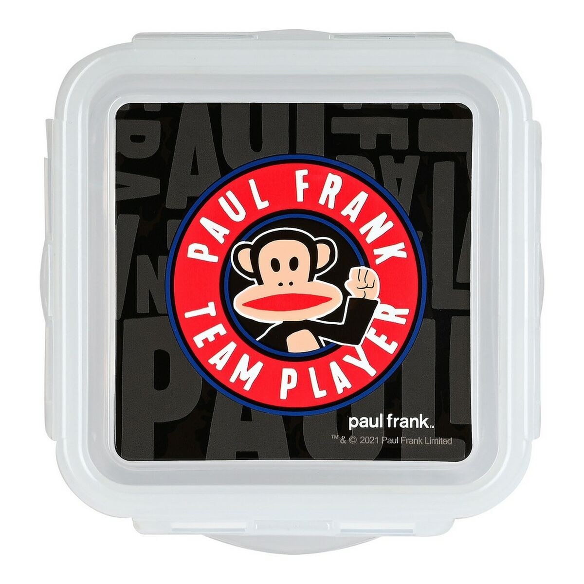 Lunch box Team player Polyurethane Black (13 x 7.5 x 13 cm)