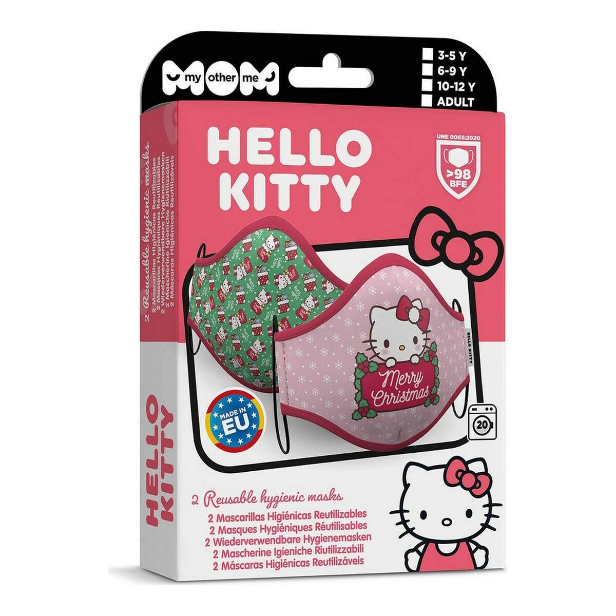 Hygienic Face Mask Hello Kitty Pink Children's (2 uds) (3-5 years)