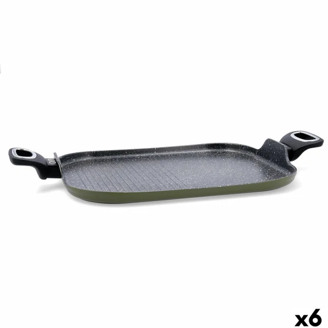 Griddle Plate Naturalia Black Metal 39 x 28 cm (6 Units)