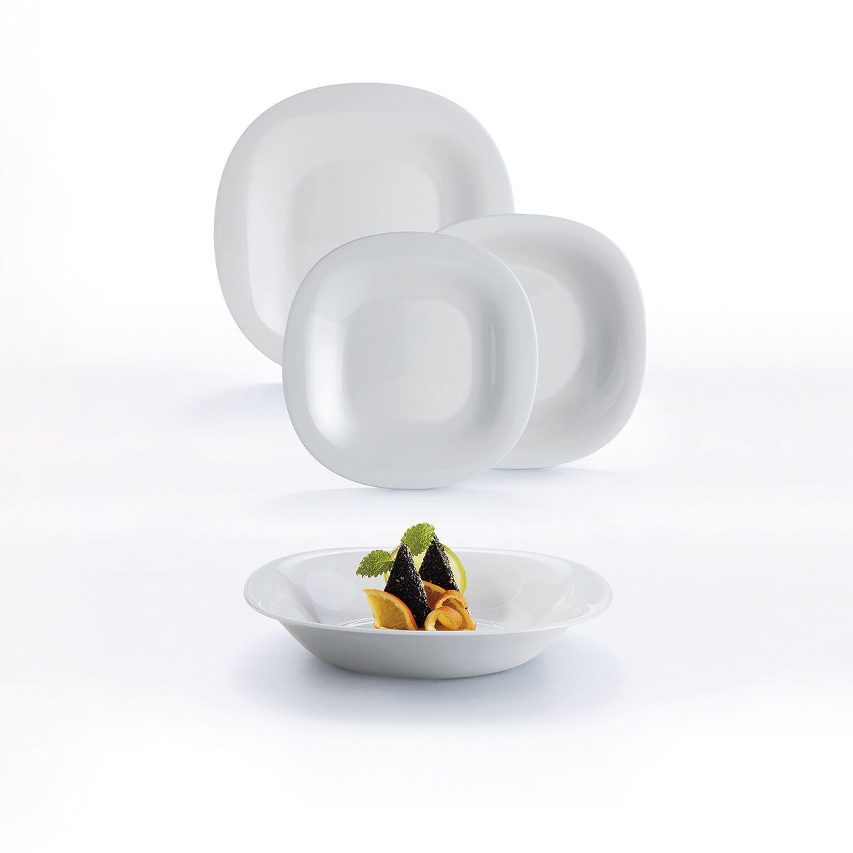 Flat plate Carine Granit Grey Glass (27 cm)