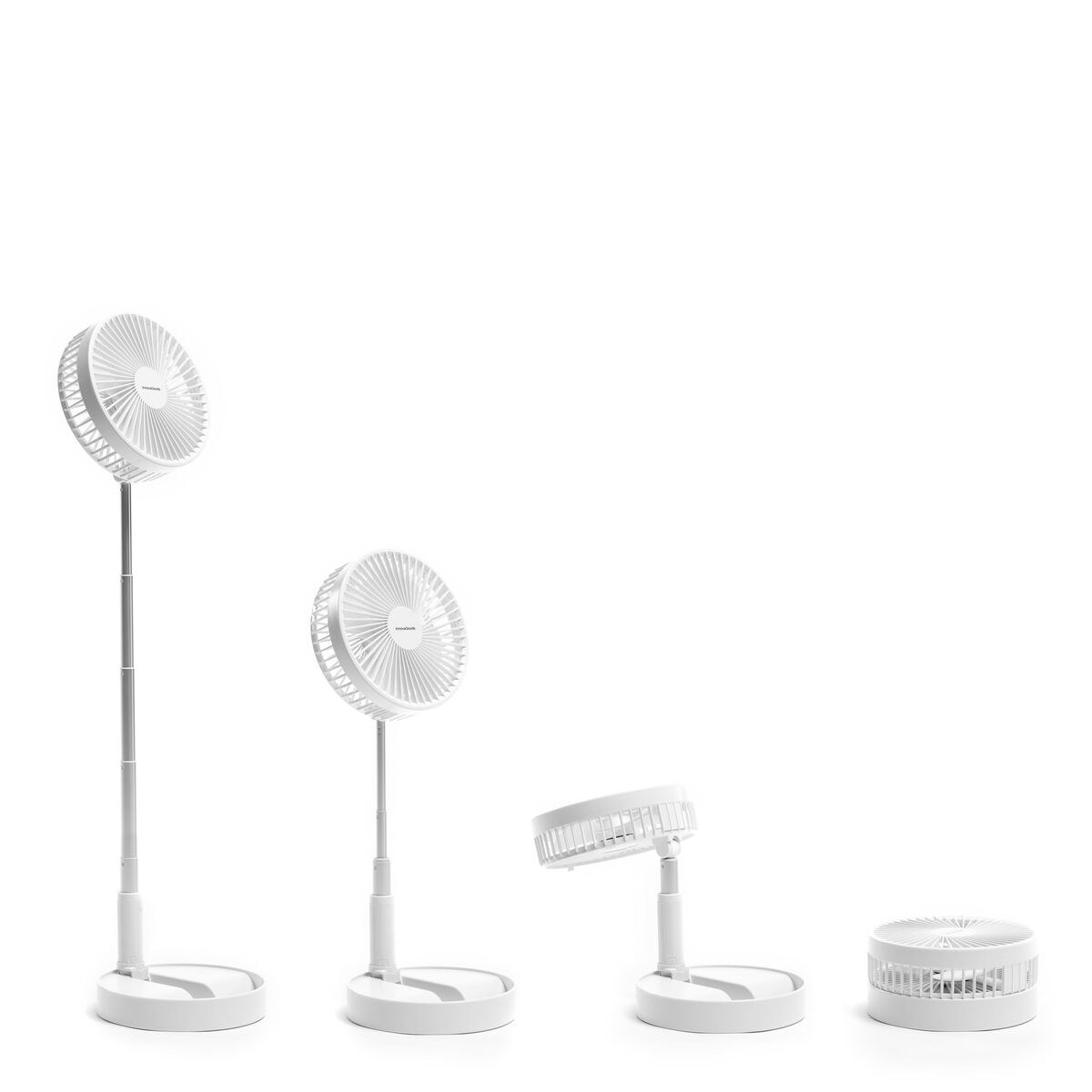 3-in-1 Rechargeable Folding Fan White 7200 mAh Ø7,7'' (Refurbished C)