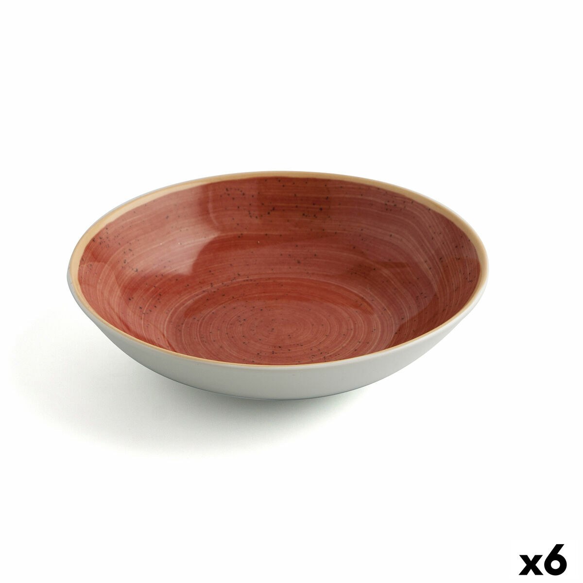 Deep Plate Terra Ceramic Red (Ø 21 cm) (6 Units)