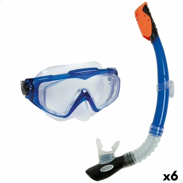 Snorkel Goggles and Tube Aqua Pro Blue (6 Units)
