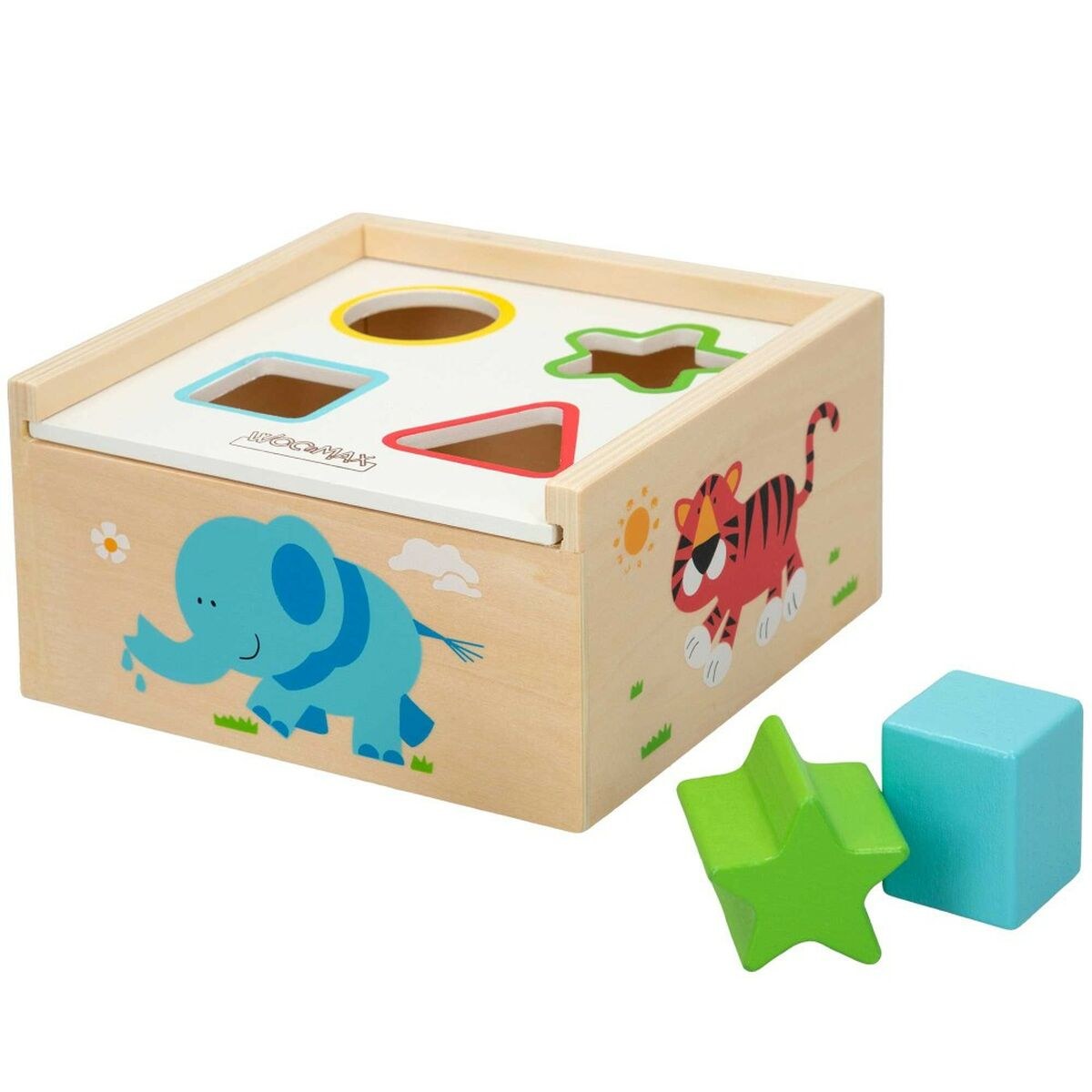 Child's Wooden Puzzle Shapes 13,5 x 7,5 x 13 cm (6 Units)