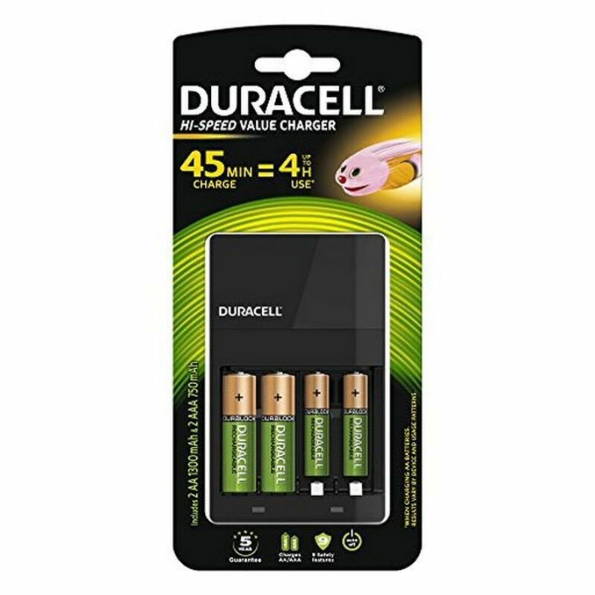 Charger + Rechargeable Batteries CEF14 2 x AA + 2 x AAA HR06/HR03 1300 mAh (1 Unit)