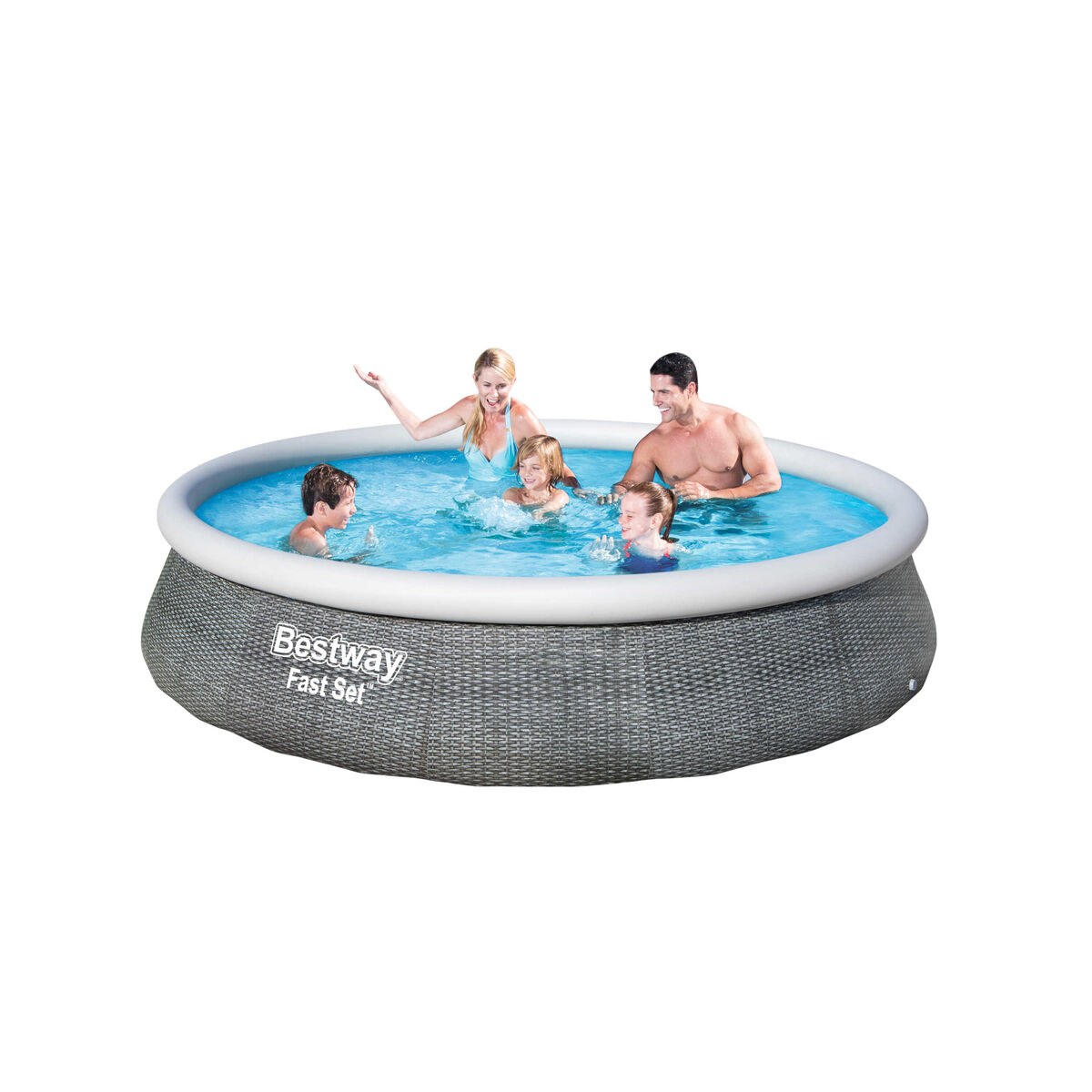 Inflatable pool Grey 7340 L 396 x 84 cm