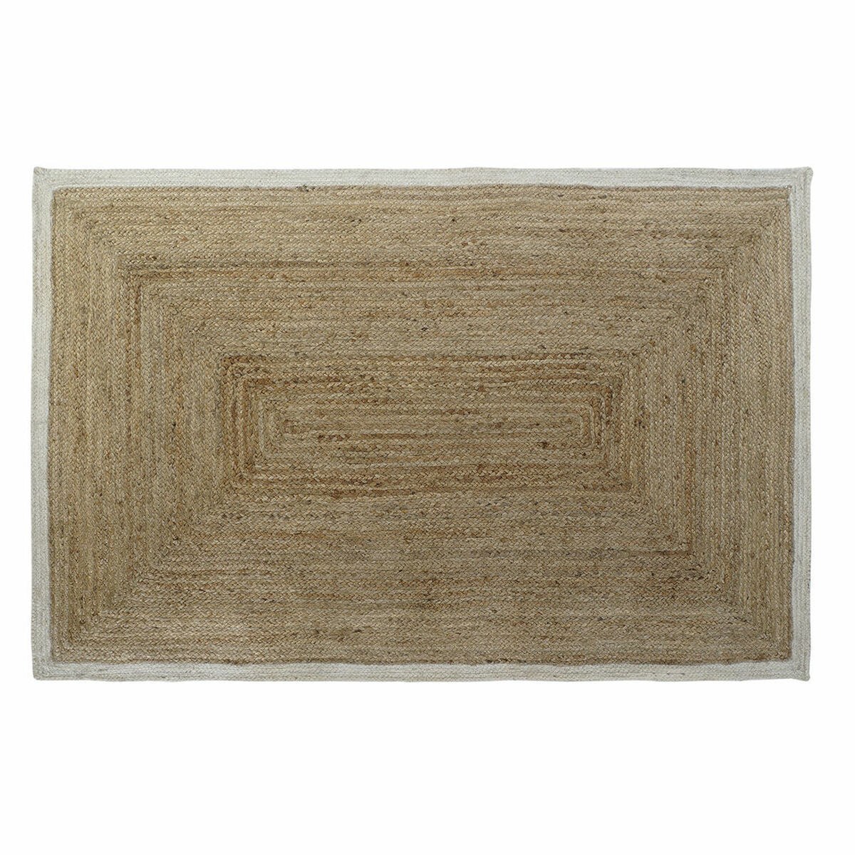 Carpet Scandi Polyester Cotton White Light brown Jute 120 x 180 x 1 cm