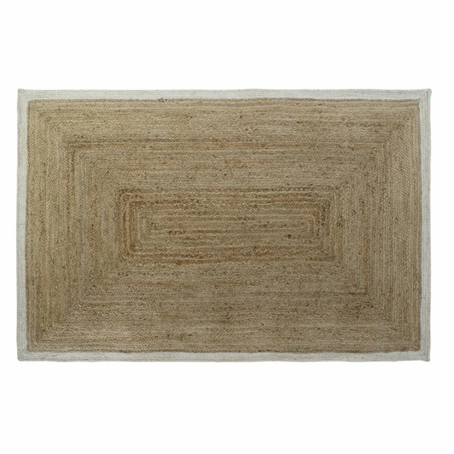 Carpet Scandi Polyester Cotton White Light brown Jute 120 x 180 x 1 cm