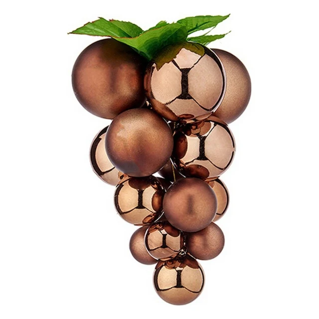 Christmas Bauble Brown Plastic Grapes Small