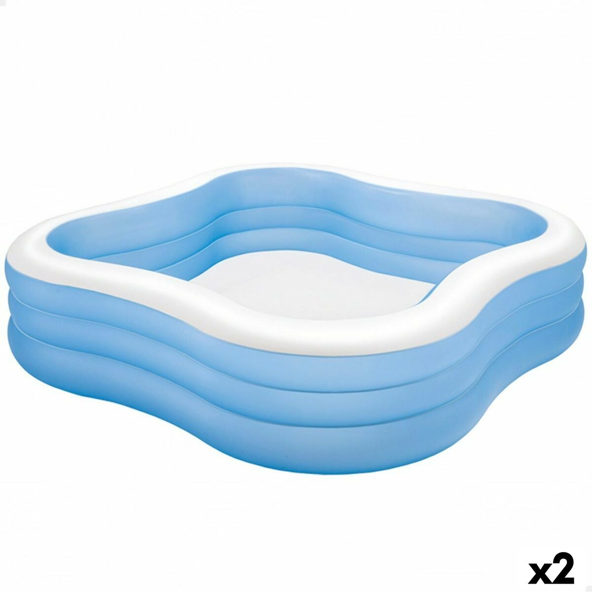 Inflatable pool Blue 1250 L 229 x 56 x 229 cm (2 Units)