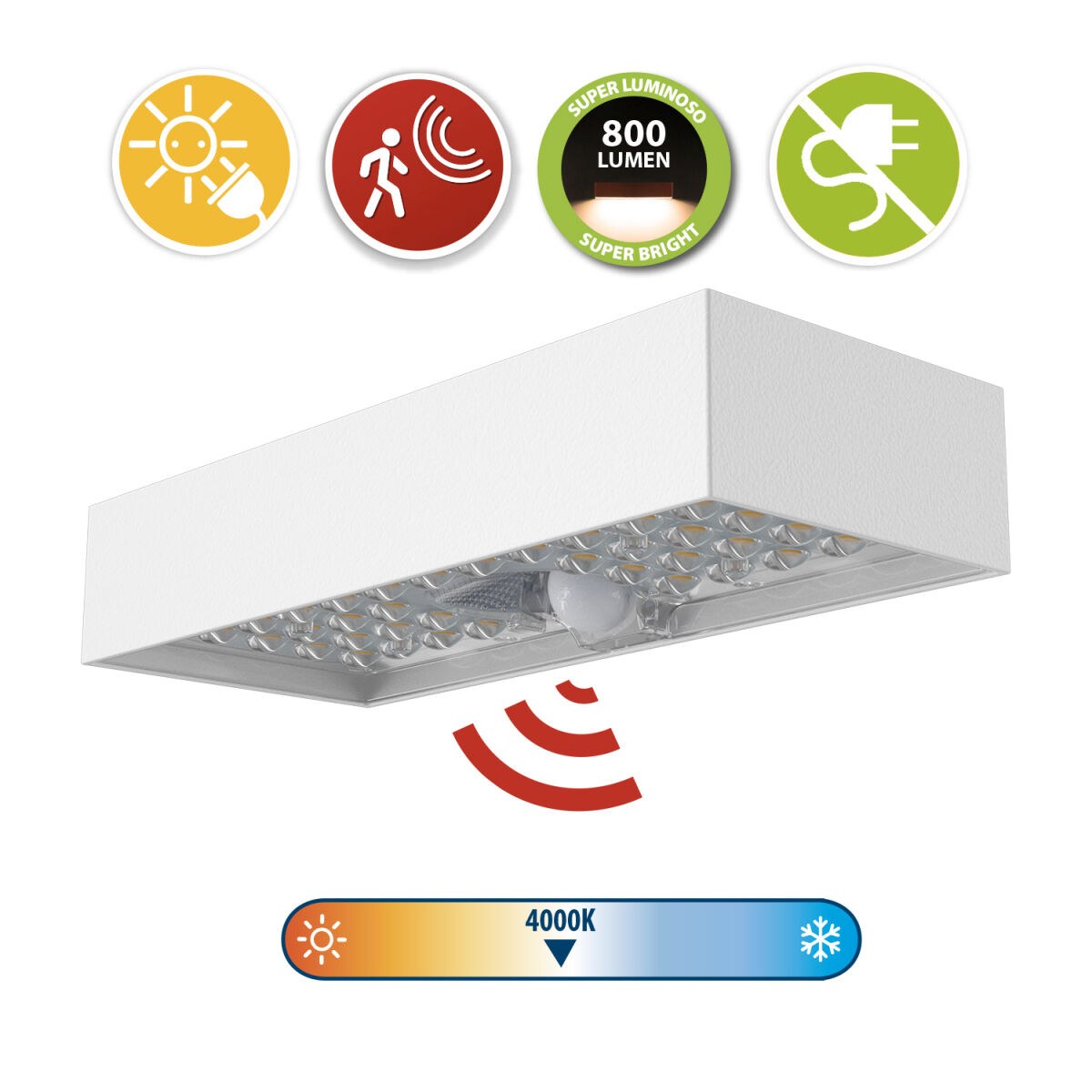 Wall Light TEGEL White Polycarbonate 6 W 800 lm (4000 K)