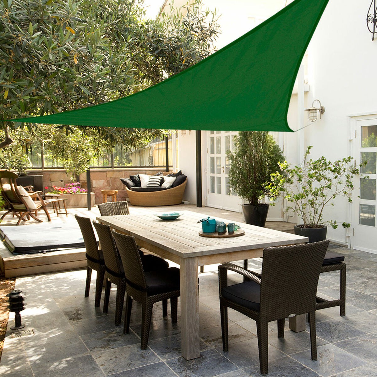 Shade Sails Triangular Green 500 x 0,5 x 500 cm (4 Units)