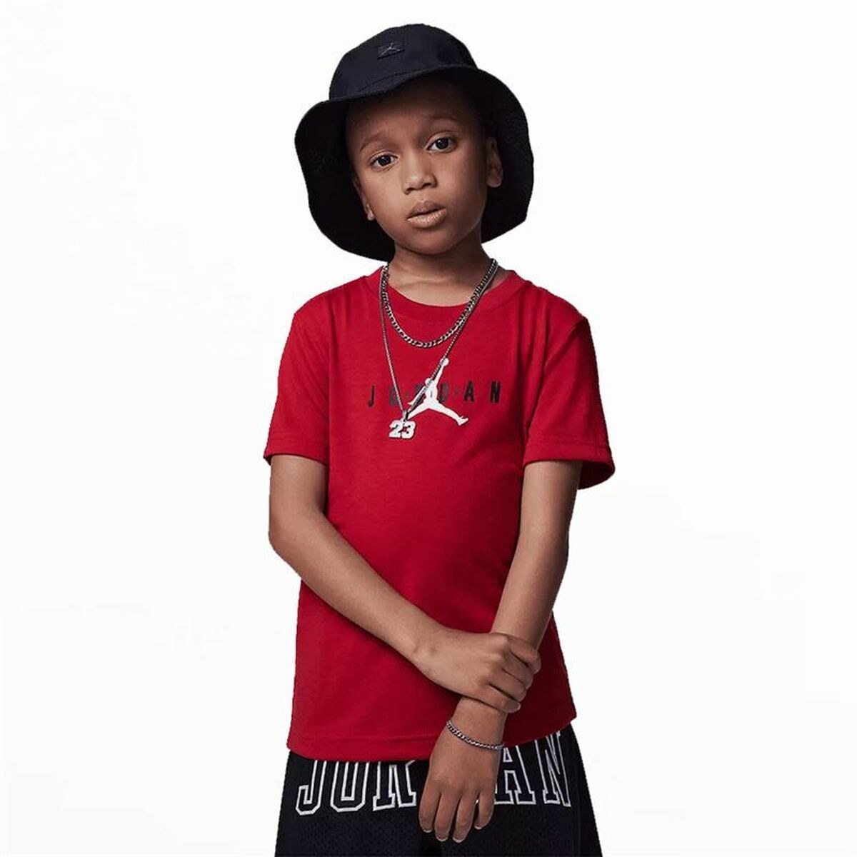 Child's Short Sleeve T-Shirt Jumpman Graphic Red