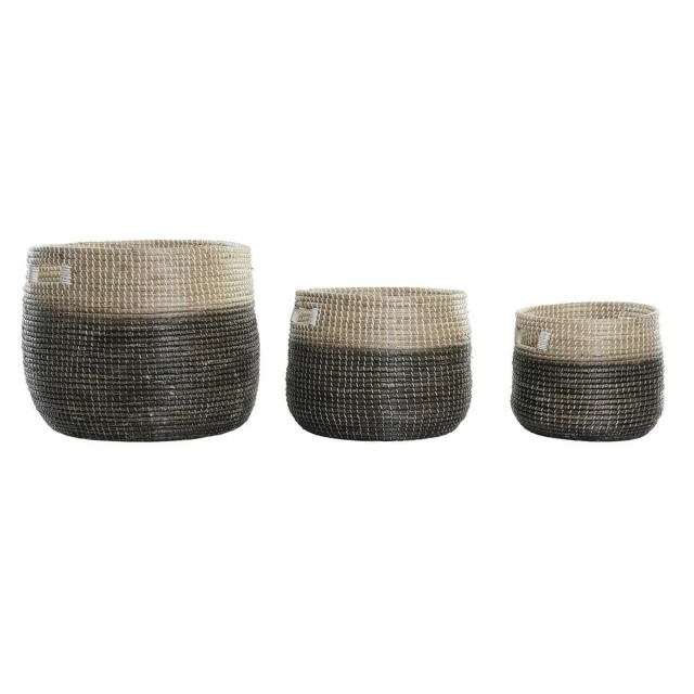 Basket set Grey Natural Seagrass (3 Pieces)