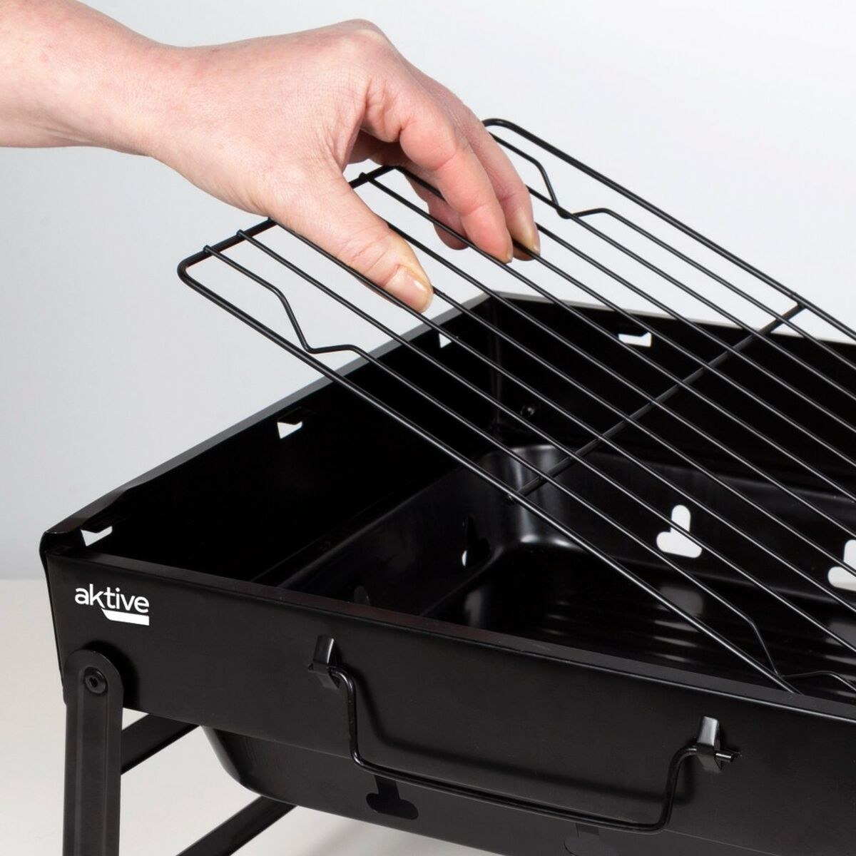 Barbecue Portable Rectangular Black Steel 40 x 20 x 28 cm