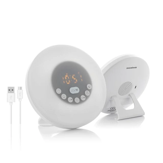 Rechargeable Sunrise Alarm Clock with Speaker White (Refurbished B)