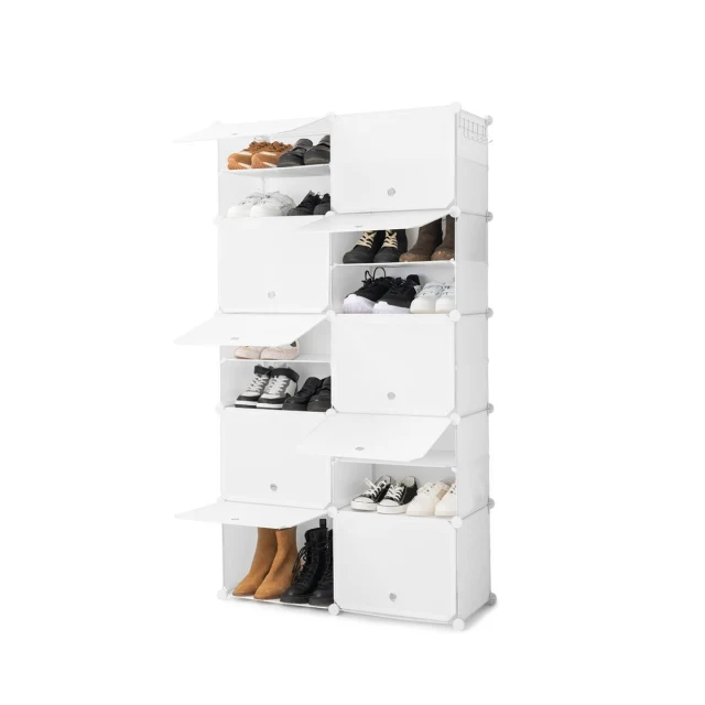 Portable Modular Shoe Cabinet Levoun White (Refurbished B)