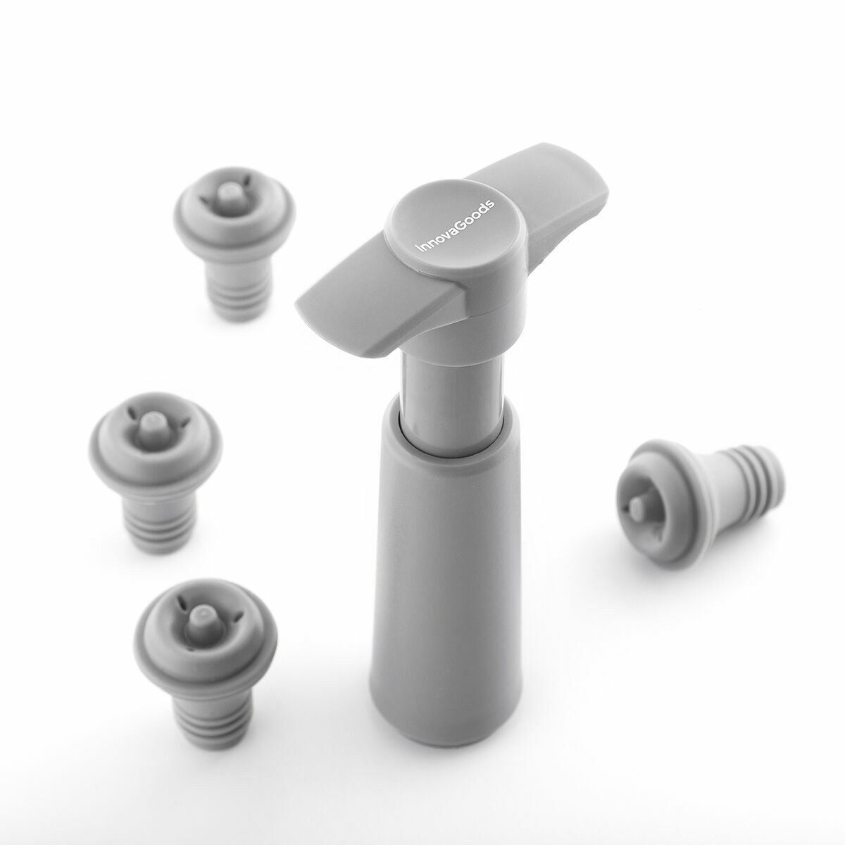 Vacuum Pump and Wine Stoppers Winuum (4 caps)