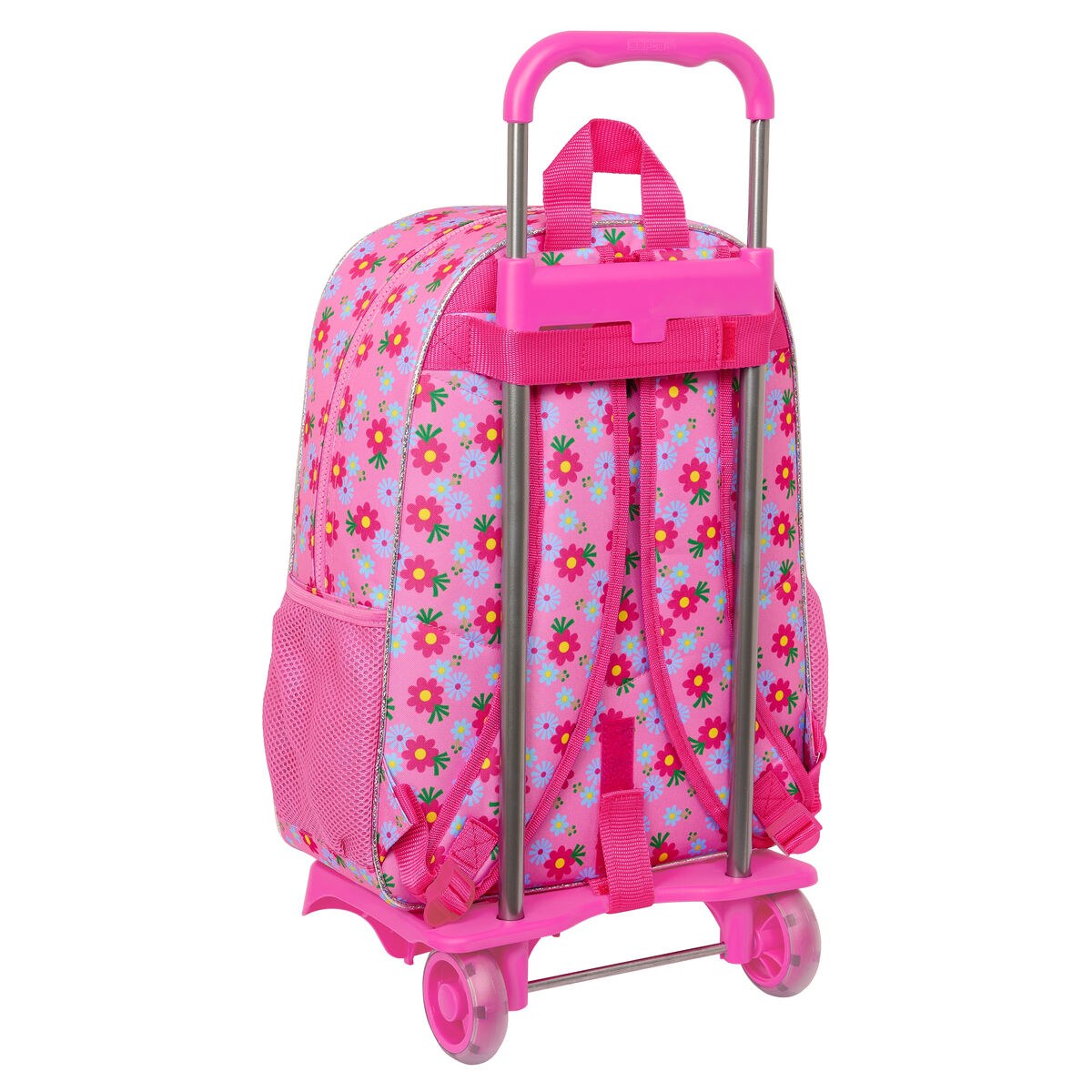School Rucksack with Wheels Pink 33 x 42 x 14 cm