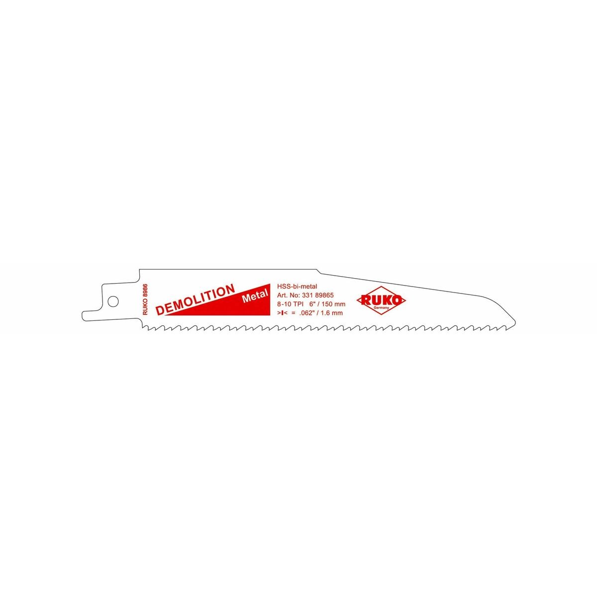 Saw Blade S 920 CF 10 tpi 152 x 21,0 x 1,6 mm 100/152 mm Reciprocating Saw 5 Units