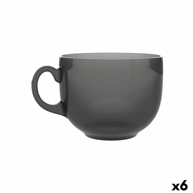 Cup Alba Grey Glass 500 ml (6 Units)